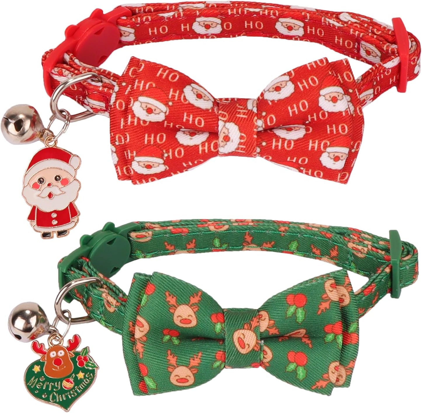 2 Pack Kitten / Cat Collar with Removable Bowtie
