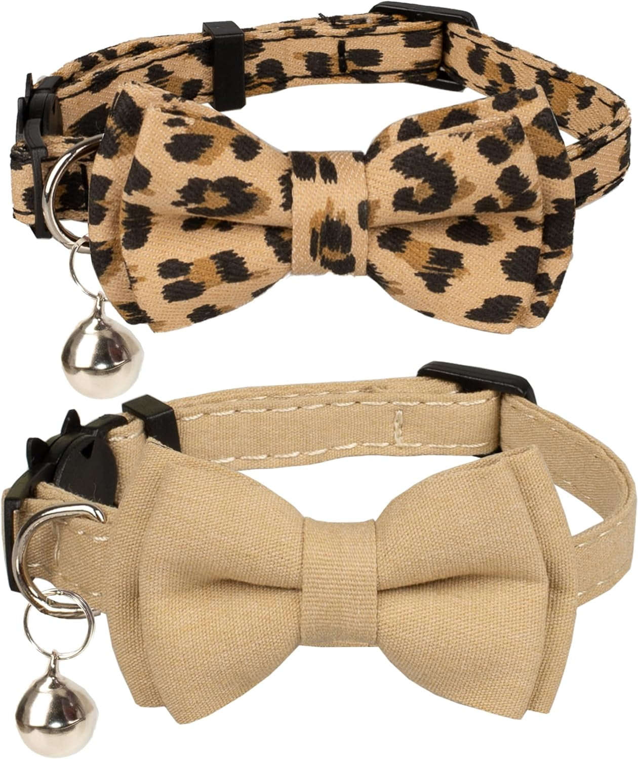Adjustable Cat Collar Breakaway Bowtie Safety with Bell