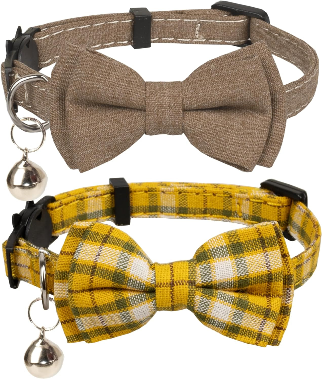 Adjustable Cat Collar Breakaway Bowtie Safety with Bell