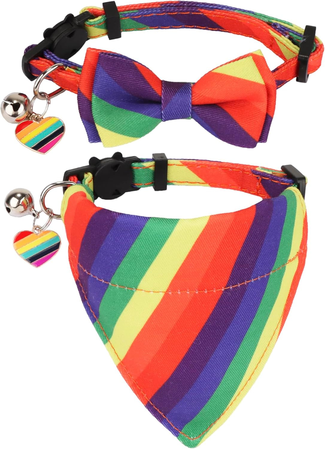 2 Pack Kitten / Cat Collar with Removable Bowtie