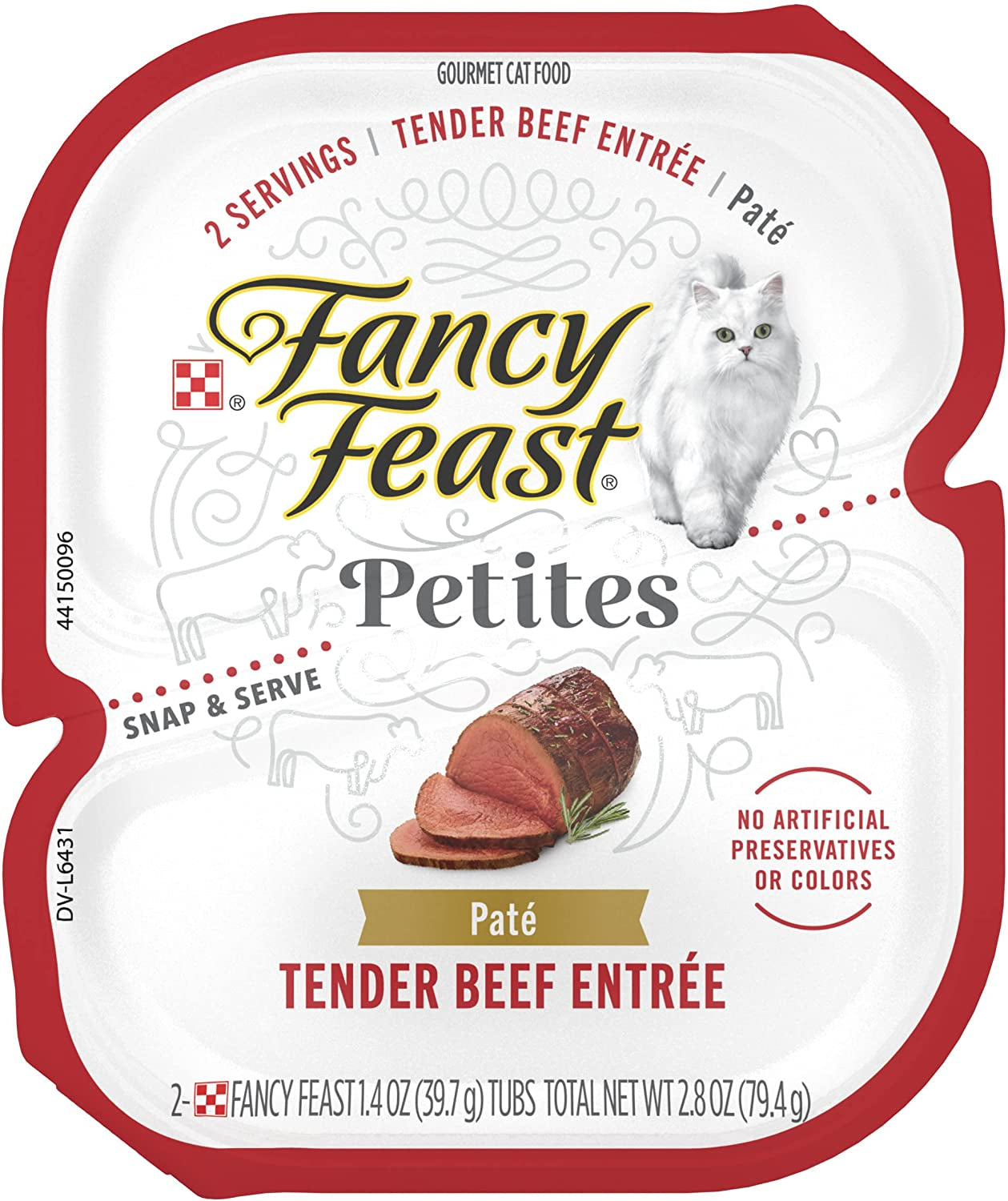 Purina Gourmet Pate Wet Cat Food, Petites Tender Beef Entree - (Pack of 12) 2.8 Oz. Tubs