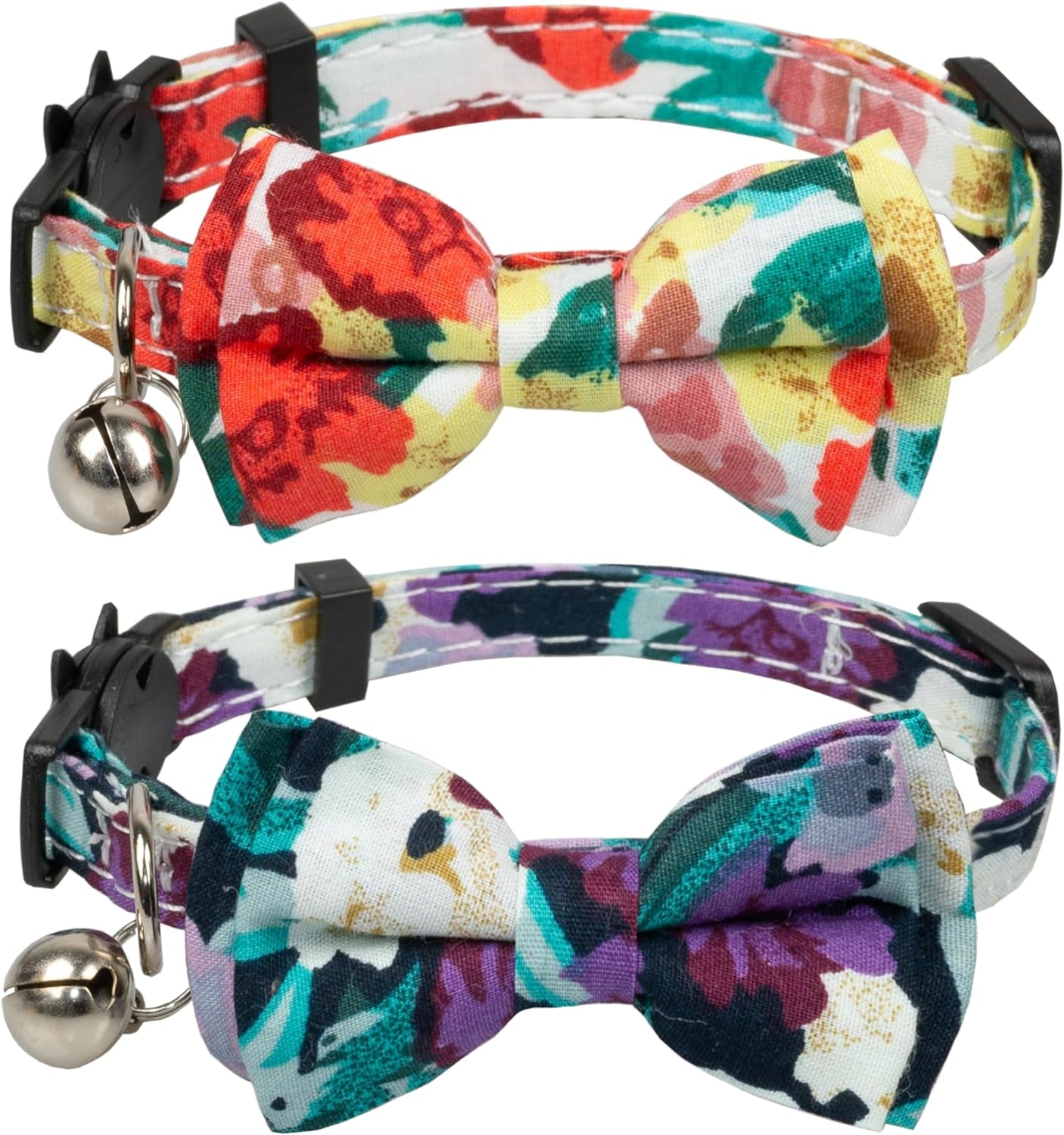 Adjustable Cat Collar Breakaway Bowtie Safety with Bell
