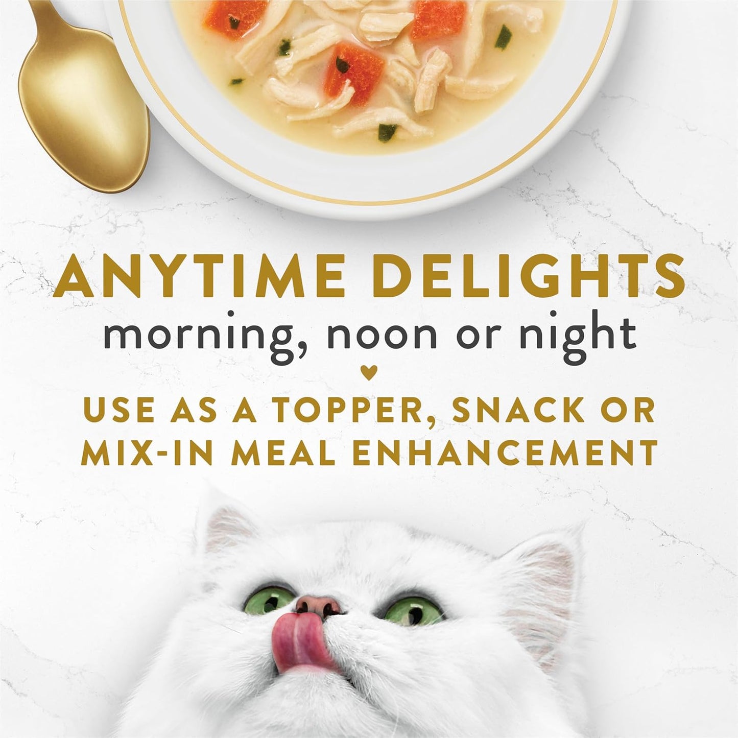 Purina Lickable Senior Cat Food Broth Topper Creamy with White Meat Chicken - (Pack of 16) 1.4 Oz. Pouches