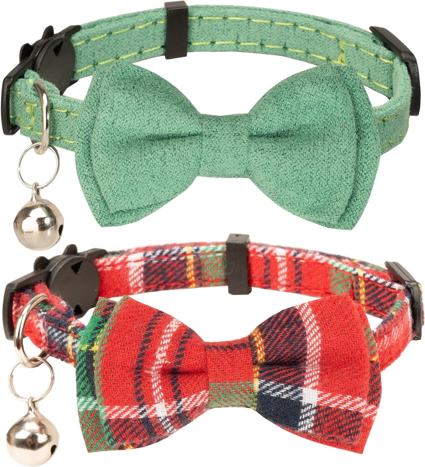 Adjustable Cat Collar Breakaway Bowtie Safety with Bell