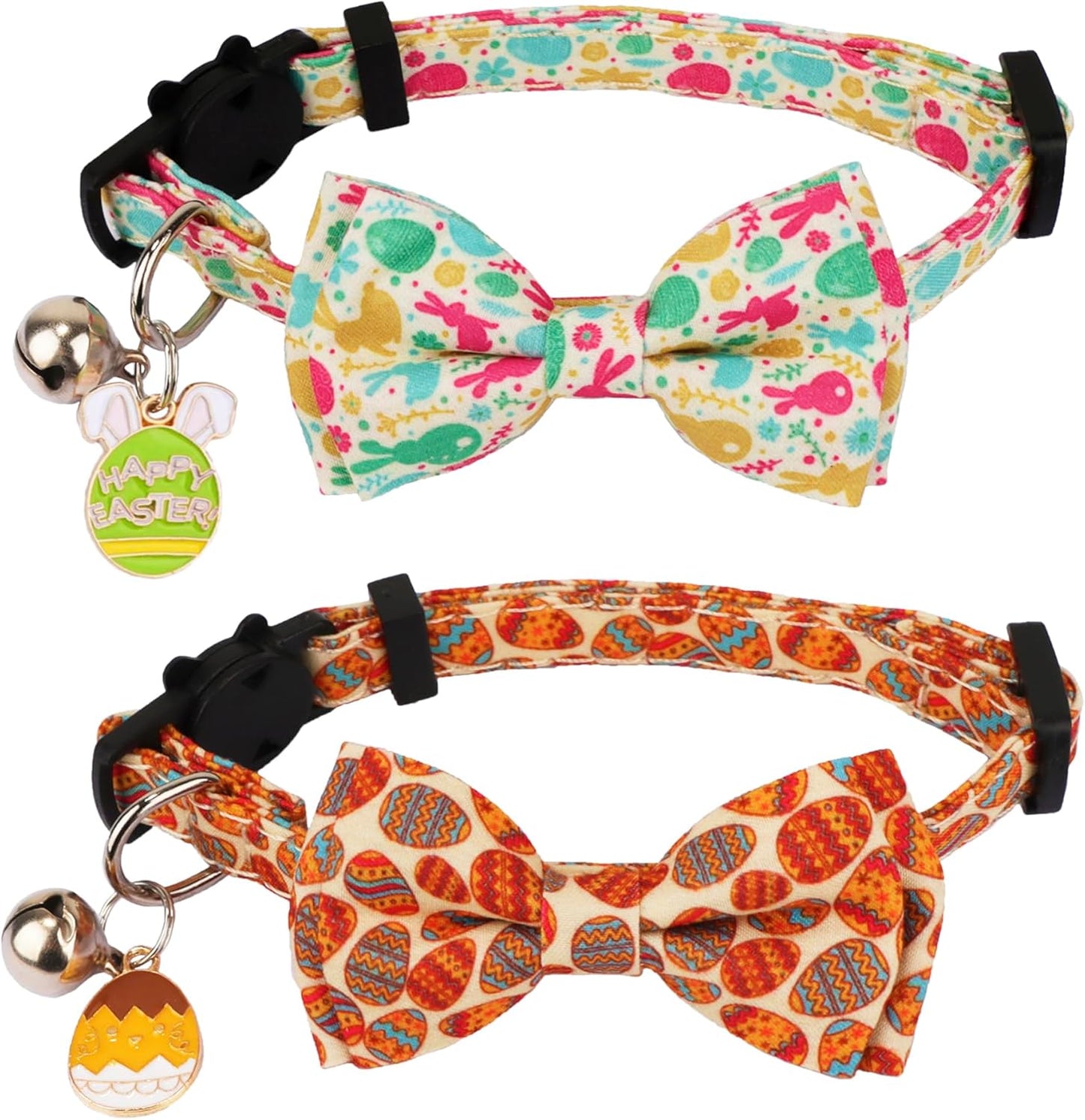 2 Pack Kitten / Cat Collar with Removable Bowtie