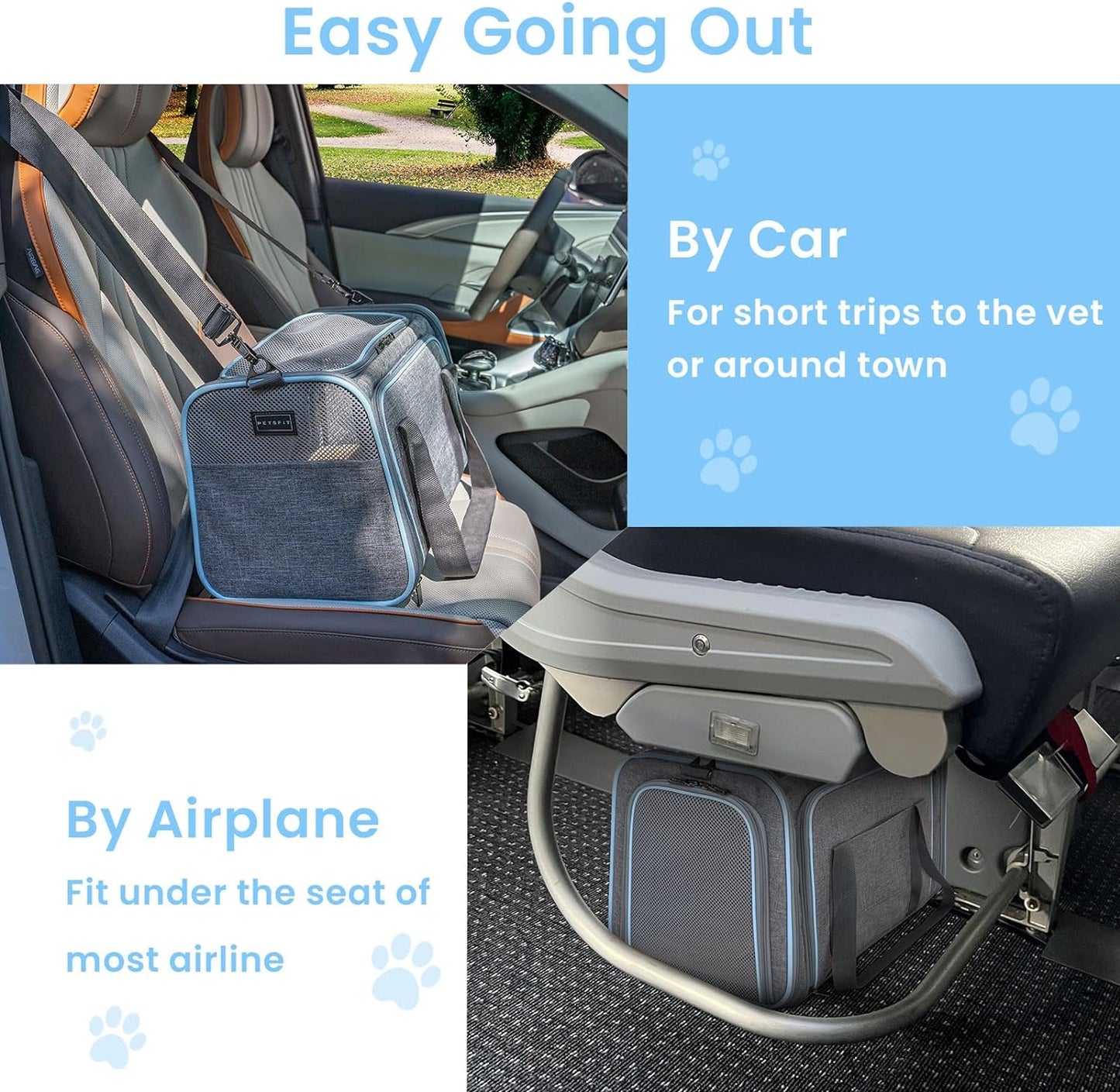 Expandable Cat Carriers Airline Approved, Cat Carrier Soft-Sided Portable Washable Pet Travel Carrier with Two Extension