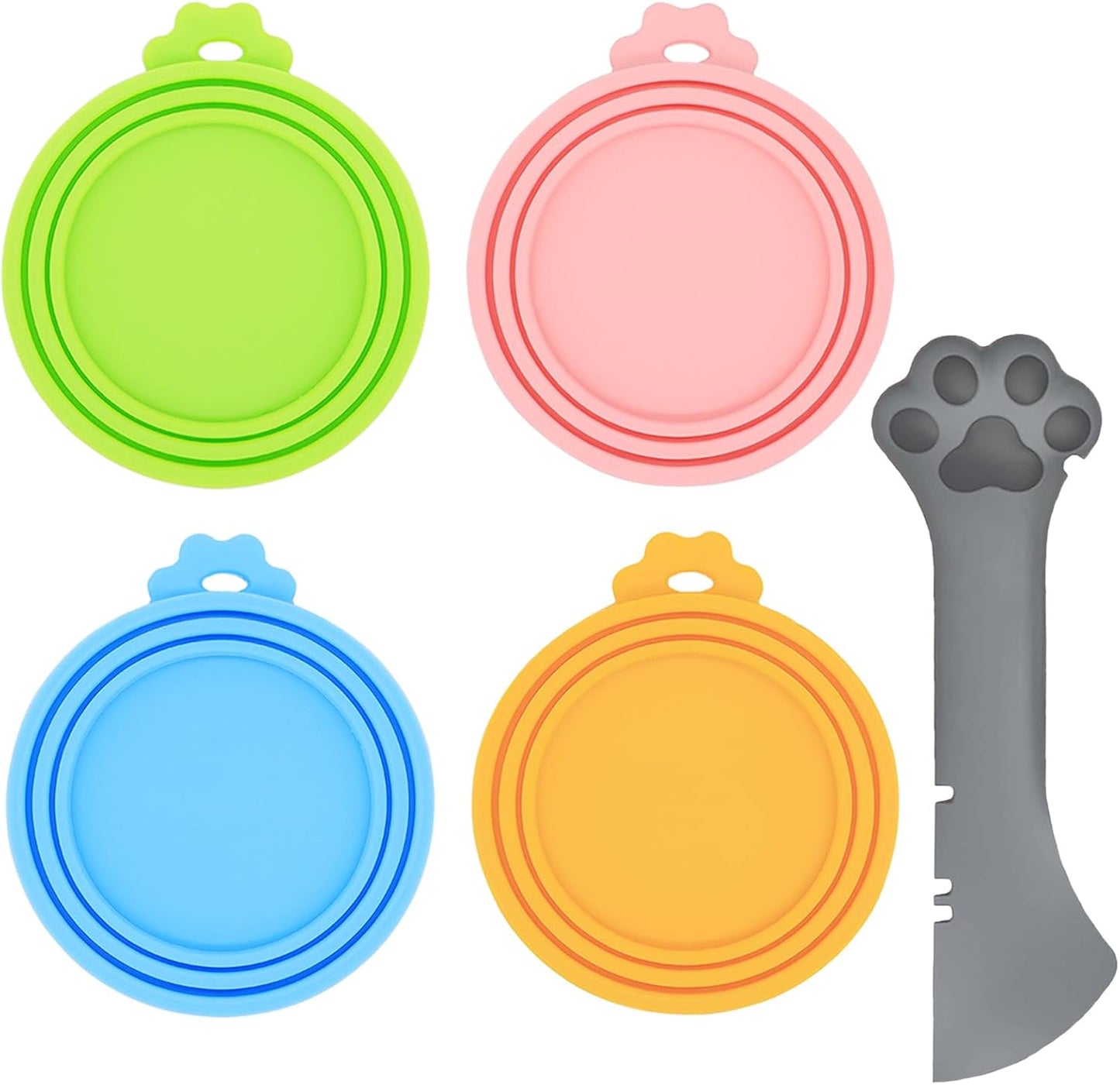 Food Can Lids, 4 Pcs Silicone Pet Food Can Covers for Cat Food, One Can Cap Fit Most Standard Size Cat Food Canned(Multicolor)…