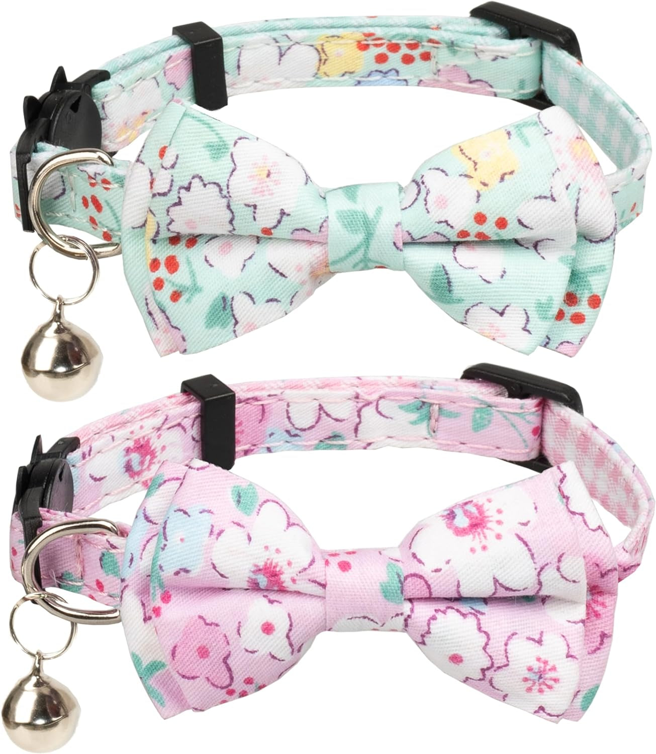 Adjustable Cat Collar Breakaway Bowtie Safety with Bell