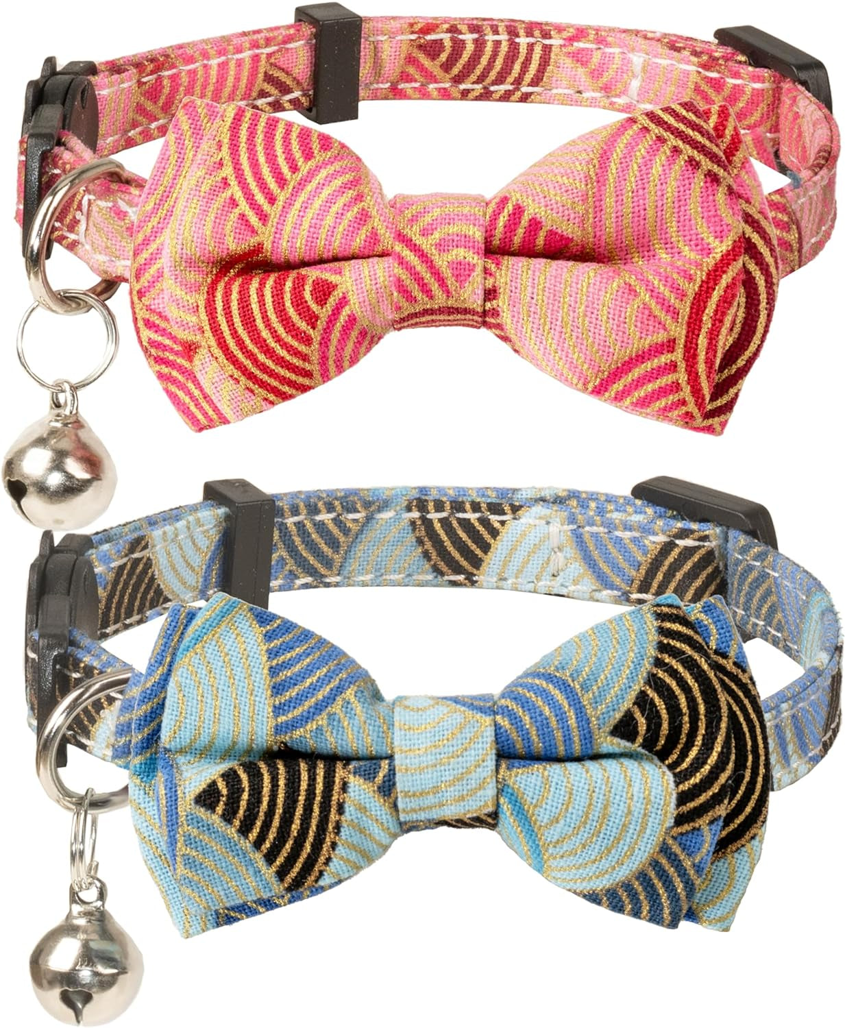 Adjustable Cat Collar Breakaway Bowtie Safety with Bell