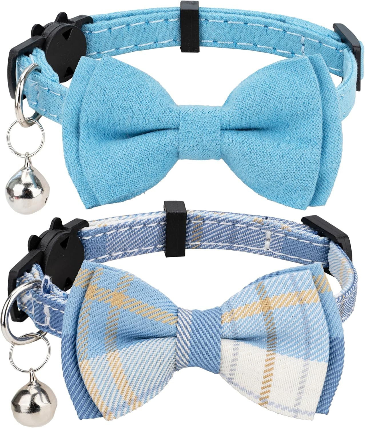 Adjustable Cat Collar Breakaway Bowtie Safety with Bell