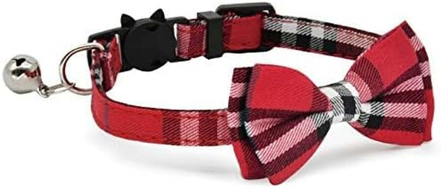 2 Pack/Set Cat Collar Breakaway with Cute and Bell for Kitty and Some Puppies, Adjustable from 7.8-10.5 Inch