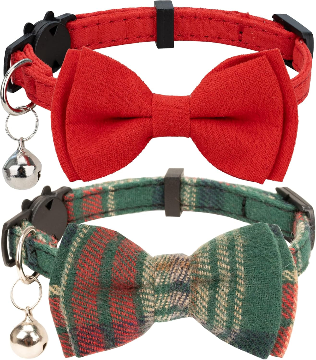 Adjustable Cat Collar Breakaway Bowtie Safety with Bell