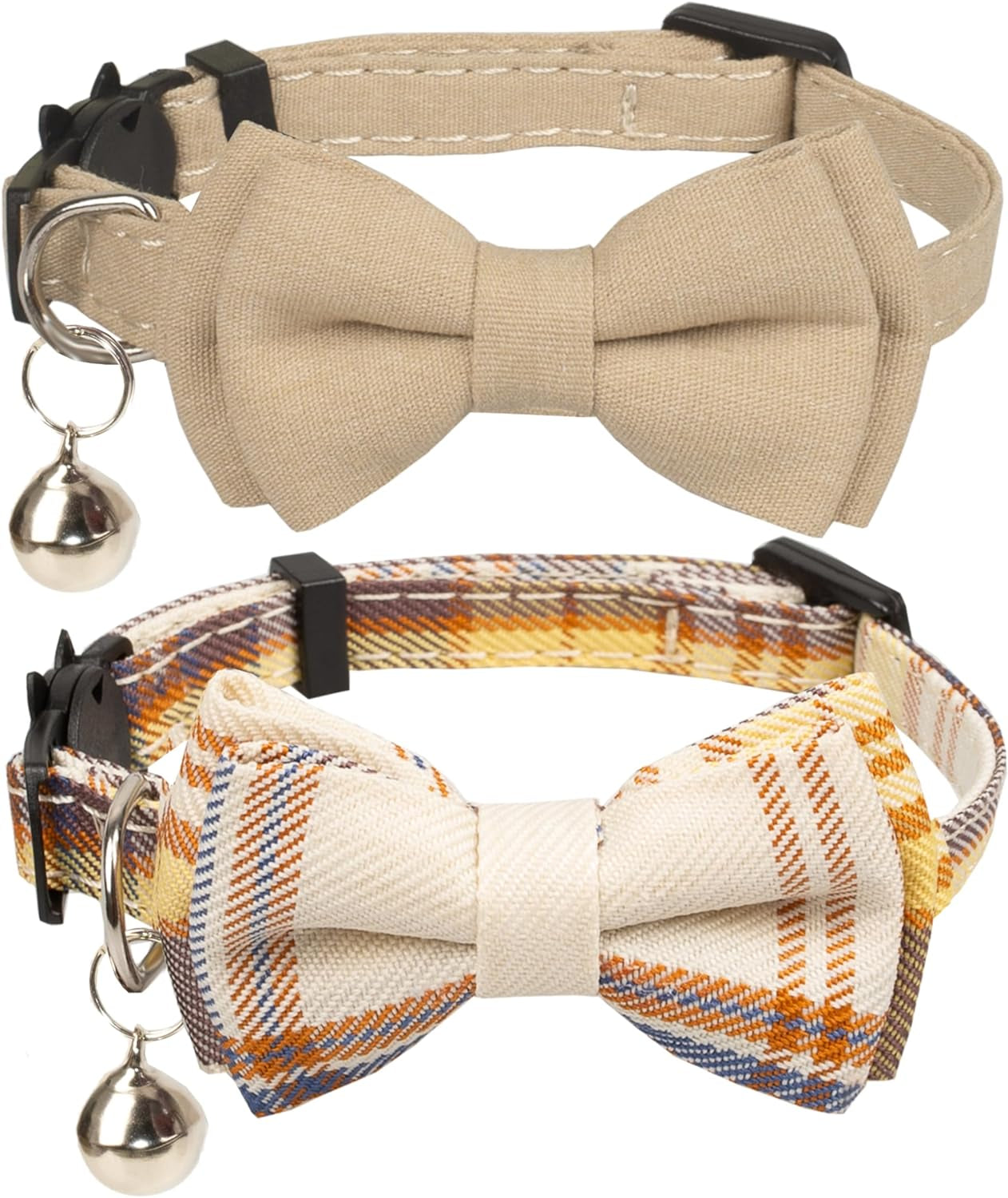 Adjustable Cat Collar Breakaway Bowtie Safety with Bell