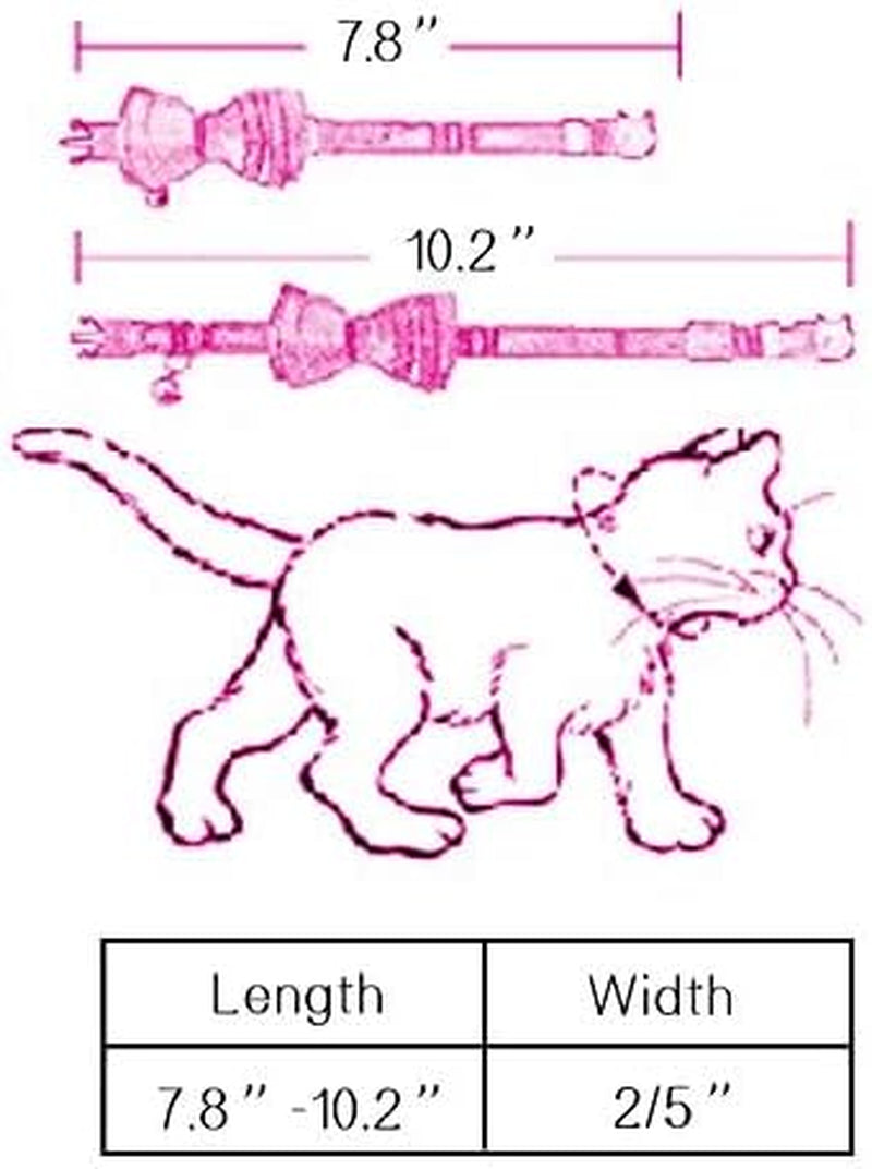 2 Pack/Set Cat Collar Breakaway with Cute and Bell for Kitty and Some Puppies, Adjustable from 7.8-10.5 Inch