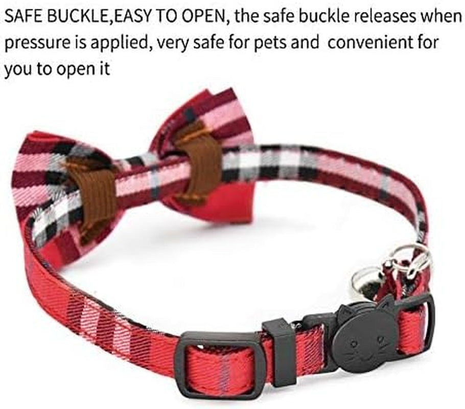 2 Pack/Set Cat Collar Breakaway with Cute and Bell for Kitty and Some Puppies, Adjustable from 7.8-10.5 Inch