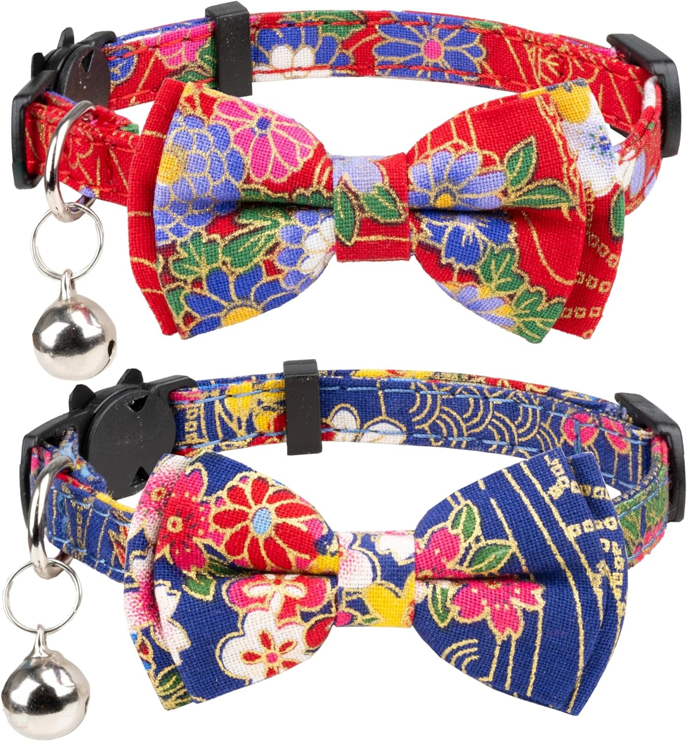 Adjustable Cat Collar Breakaway Bowtie Safety with Bell