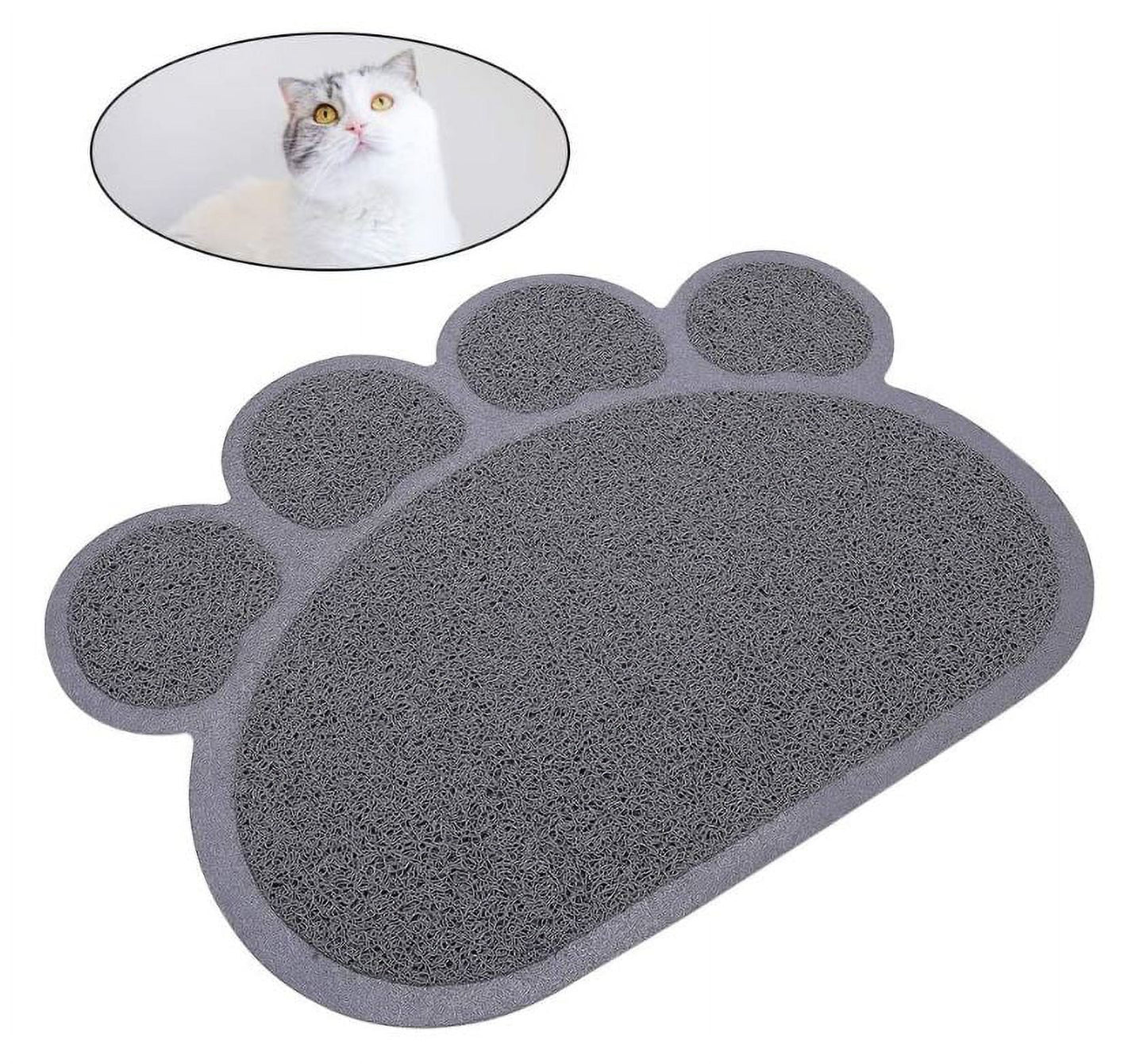 Kitty Litter Box Starter Kit - without Lid Cat Litter Pan, Mat, Scoop and Bowl for Kitten