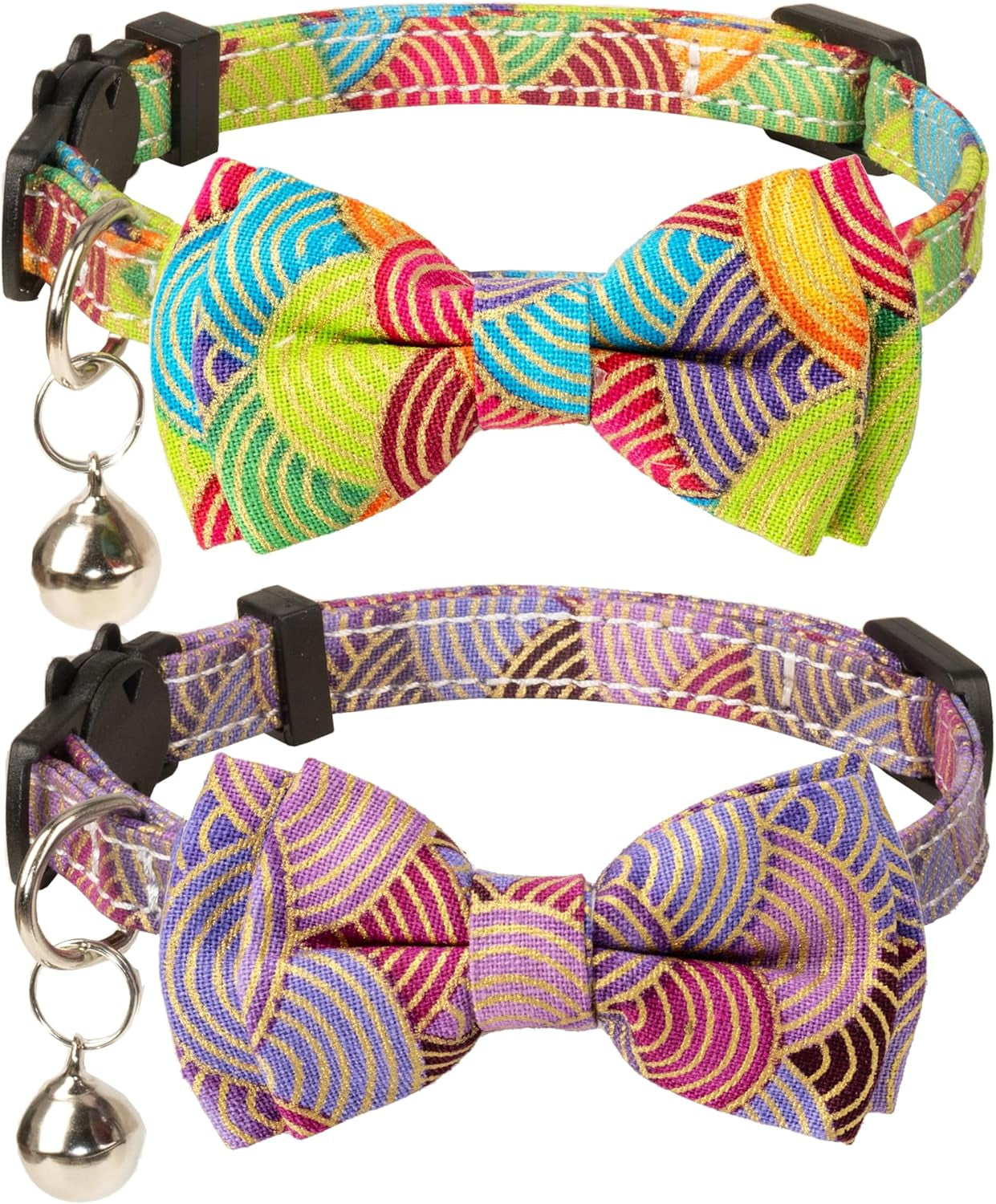Adjustable Cat Collar Breakaway Bowtie Safety with Bell