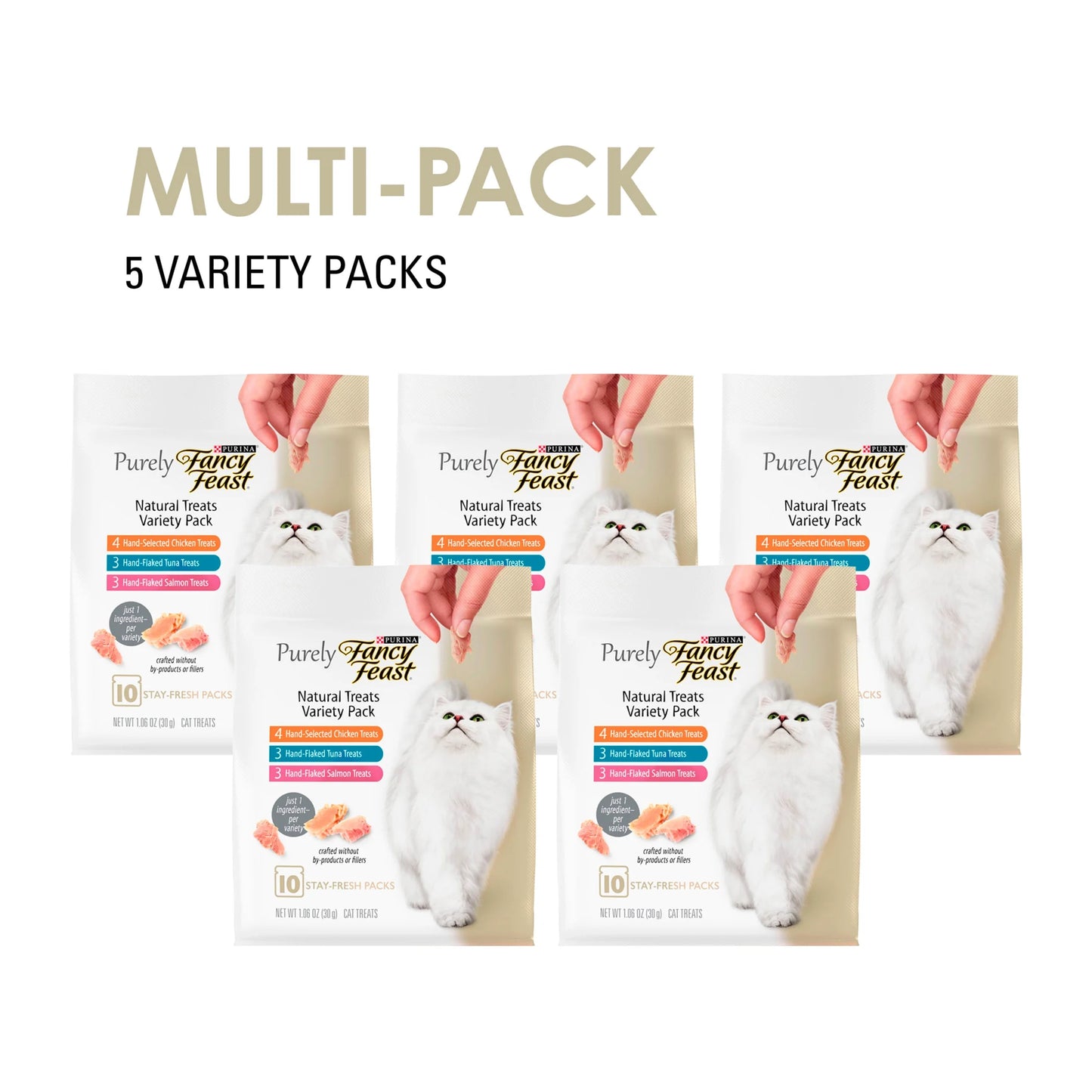 Purina Purely, Lickable Wet Cat Treats, Variety Pack, (5) 10 Ct Pouches