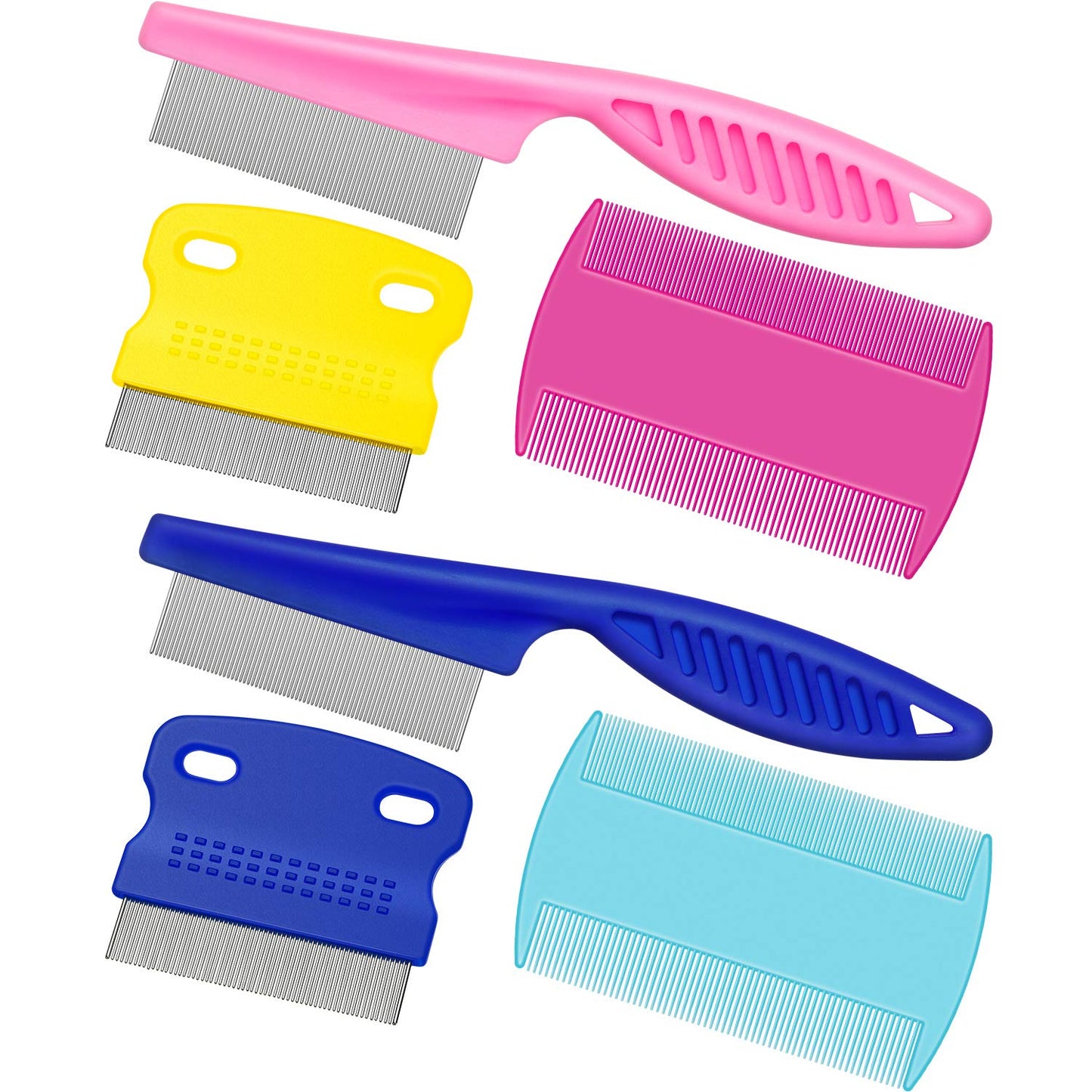 6 Pieces Pet Lice Combs Grooming Flea Cat Tear Stain Comb for Removal Dandruff, Hair Stain, Nit