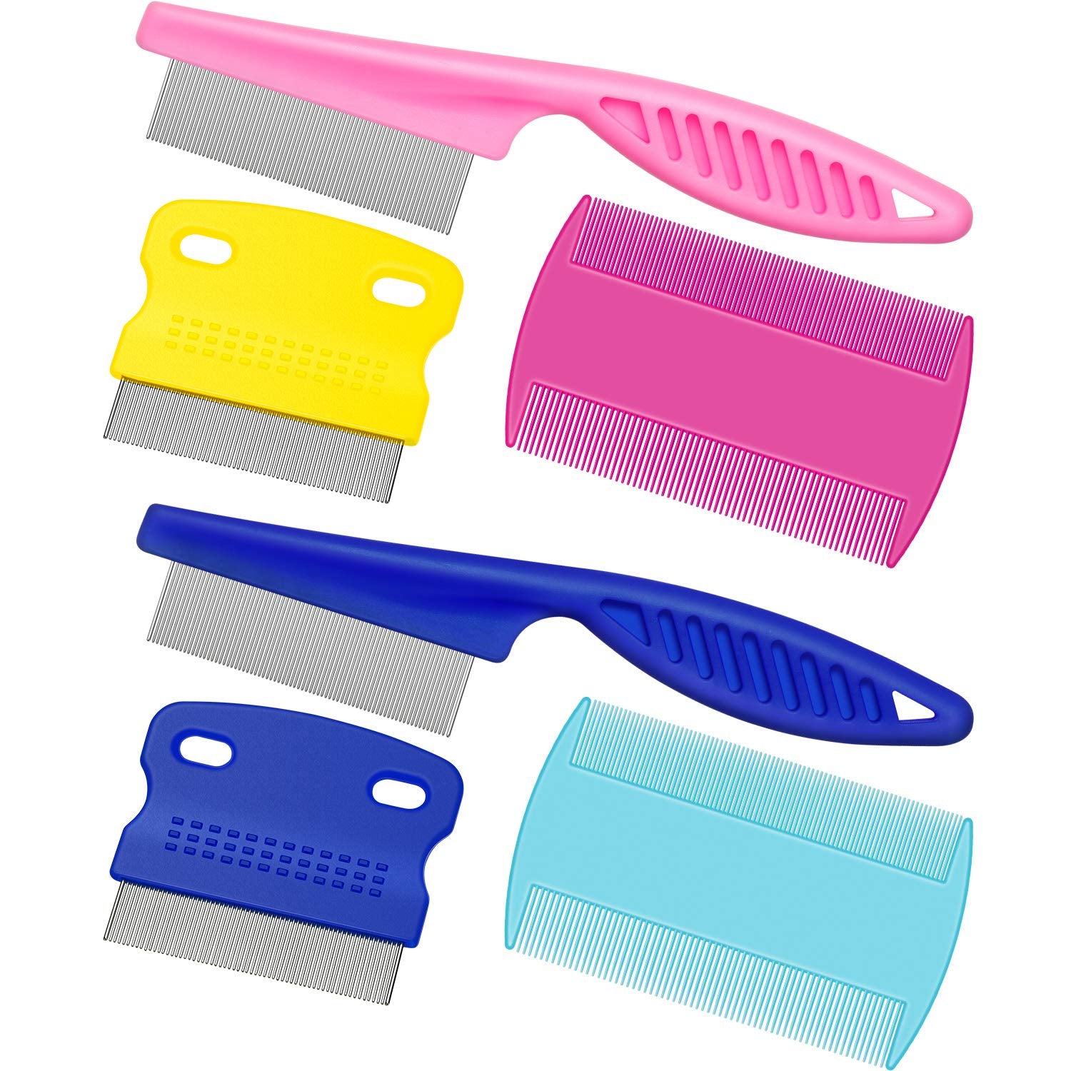 6 Pieces Pet Lice Combs Grooming Flea Cat Tear Stain Comb for Removal Dandruff, Hair Stain, Nit