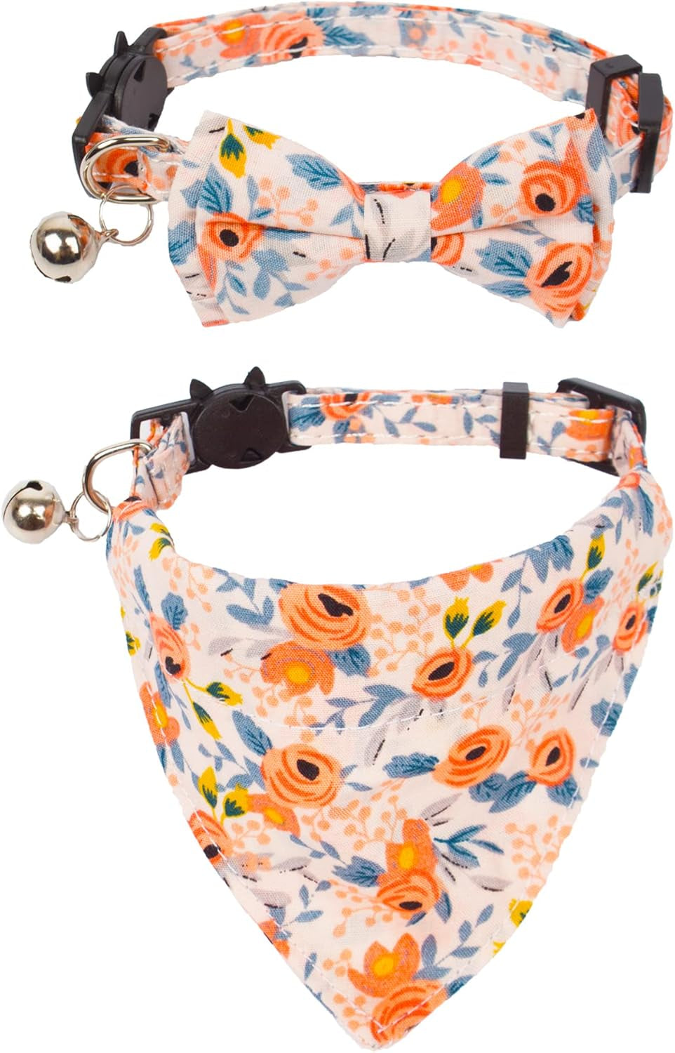 2 Pack Kitten / Cat Collar with Removable Bowtie 