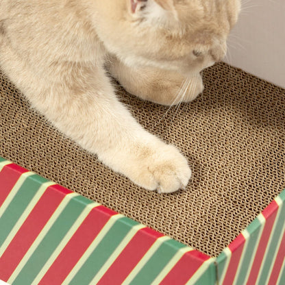 Cat Scratcher Box with 3-Layer Corrugated Pad, Heavy-Duty Double-Sided Cardboard Scratching Board & Bed