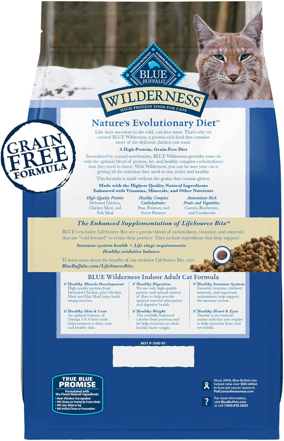 Blue Buffalo Wilderness Nature'S Evolutionary Diet High-Protein, Grain-Free Natural Dry Food for Adult Cats, Chicken