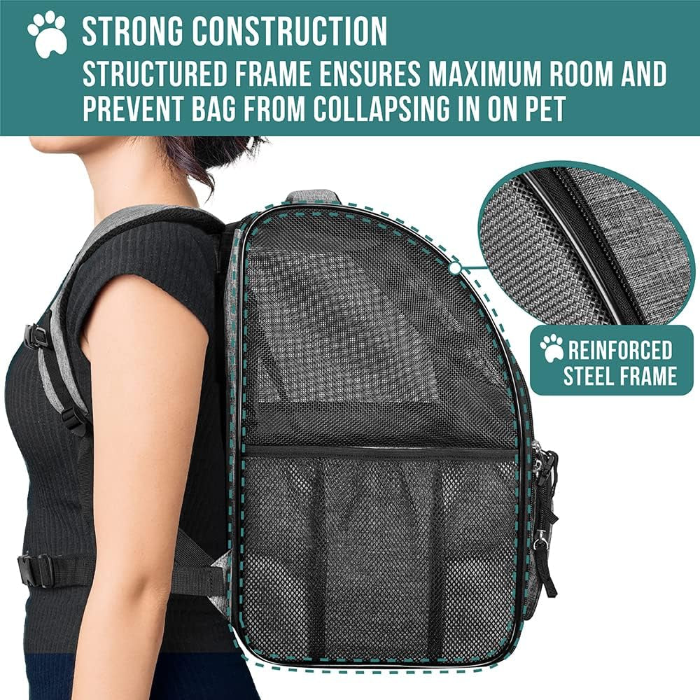 Backpack Carrier for Cat, Ventilated Pet Hiking Backpack Travel Bag, Airline Approved Cat Backpack Carrier, Camping Biking