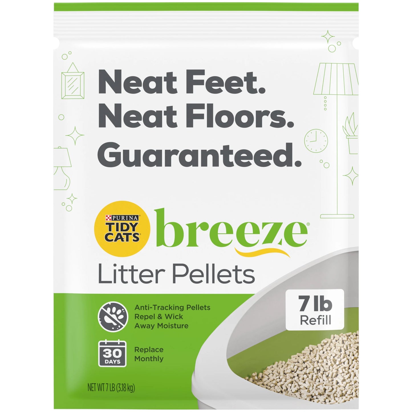 (4 Pack) Tidy Cats Breeze Non-Clumping Cat Litter Pellets, Low Dust, Odor Control