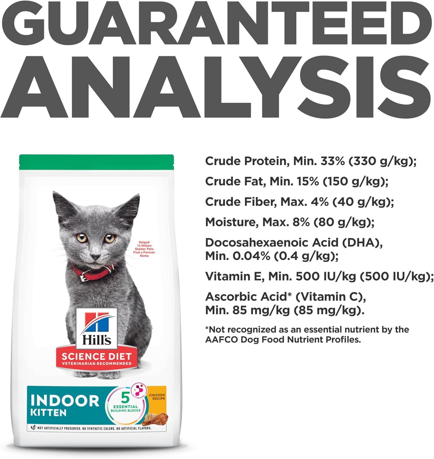 Indoor, Kitten, Easy Litter Box Cleanup, Dry Cat Food, Chicken Recipe, 3.5 Lb Bag