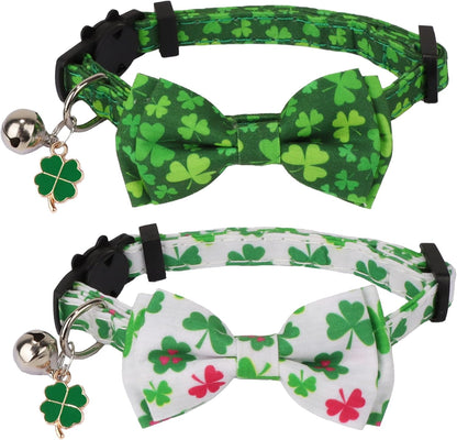 2 Pack Kitten / Cat Collar with Removable Bowtie 