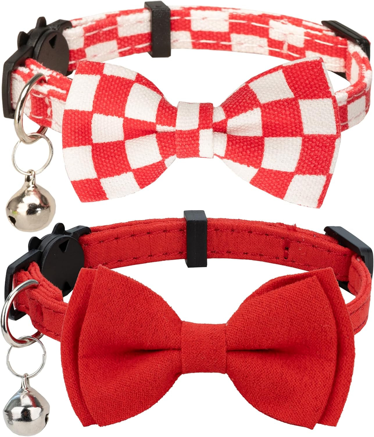 Adjustable Cat Collar Breakaway Bowtie Safety with Bell 