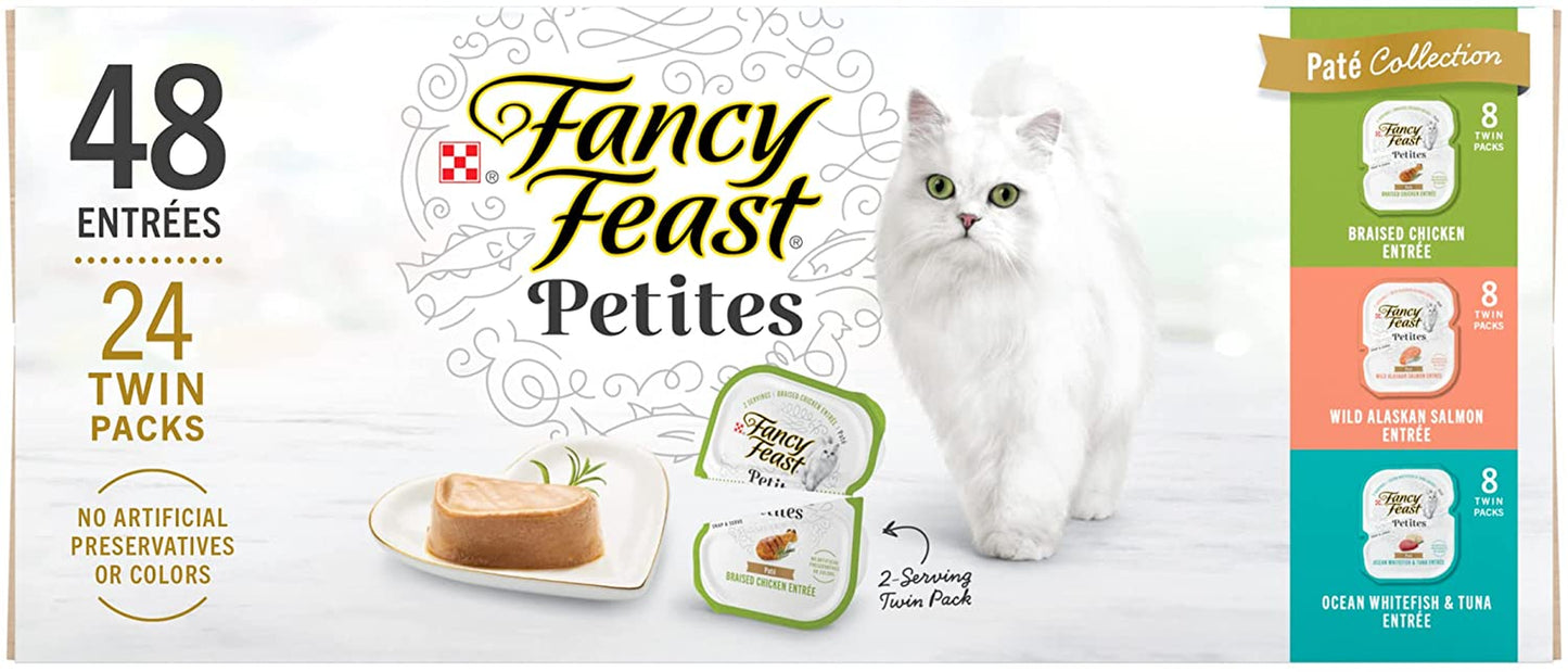 Purina  Gourmet Wet Cat Food Variety Pack, Petites Pate Collection, Break-Apart Tubs