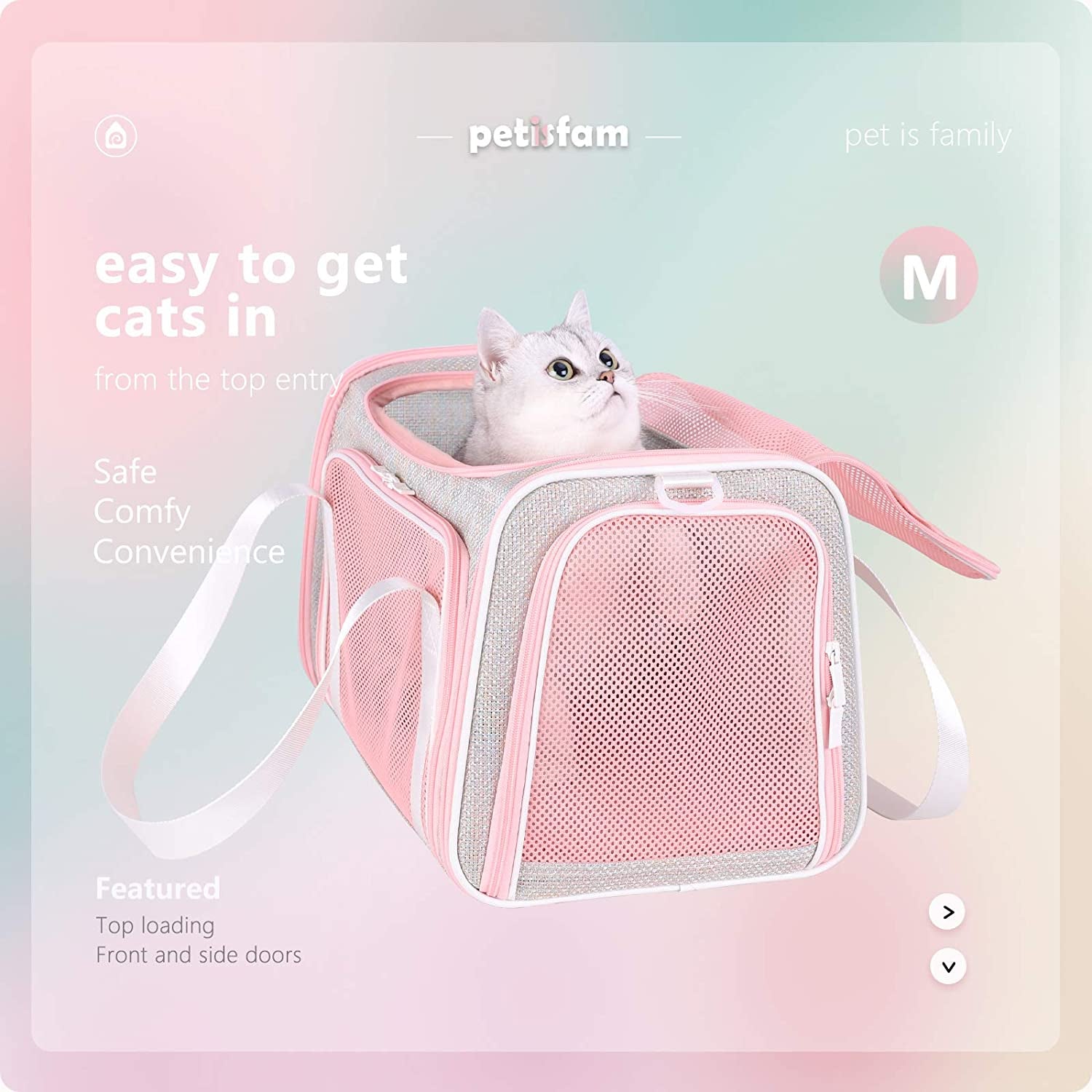 Soft Cute Travel Pet Carrier Bag for Medium Cats