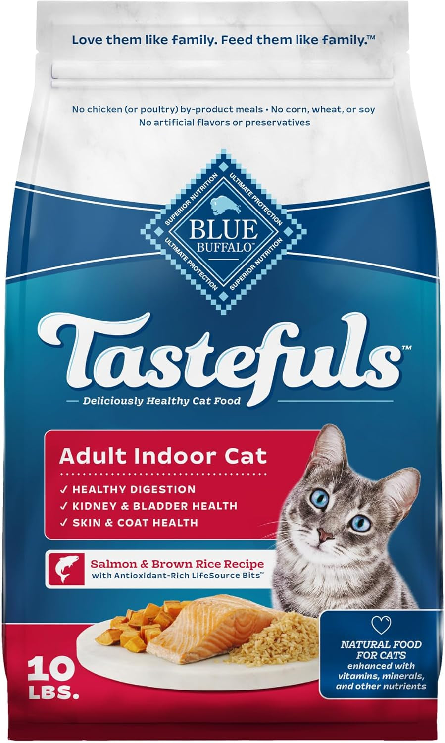 Tastefuls Natural Dry Food for Adult Indoor Cats, Chicken & Brown Rice Recipe