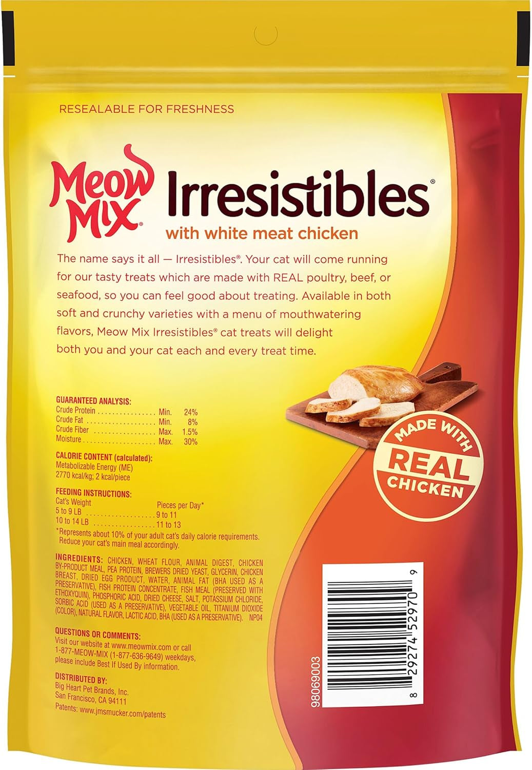 Irresistibles Soft Cat Treats, White Meat Chicken, 12 Ounce