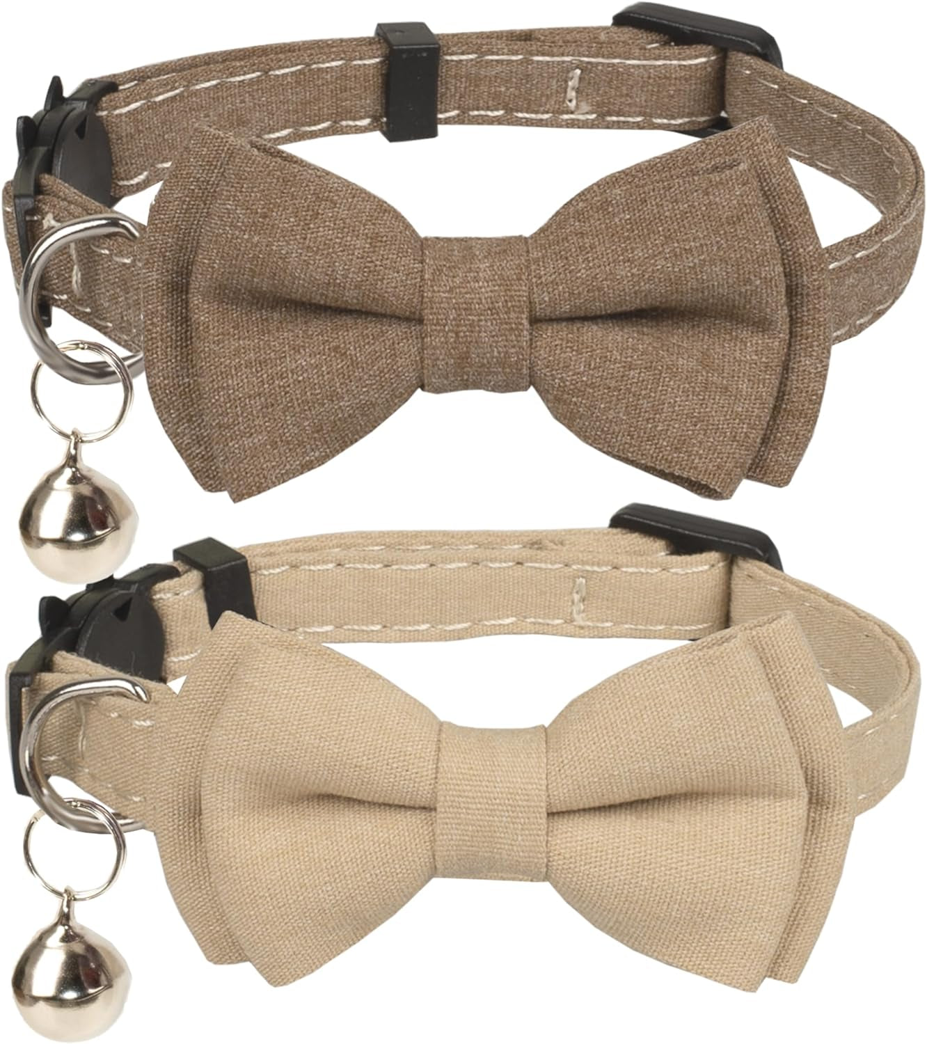 Adjustable Cat Collar Breakaway Bowtie Safety with Bell 