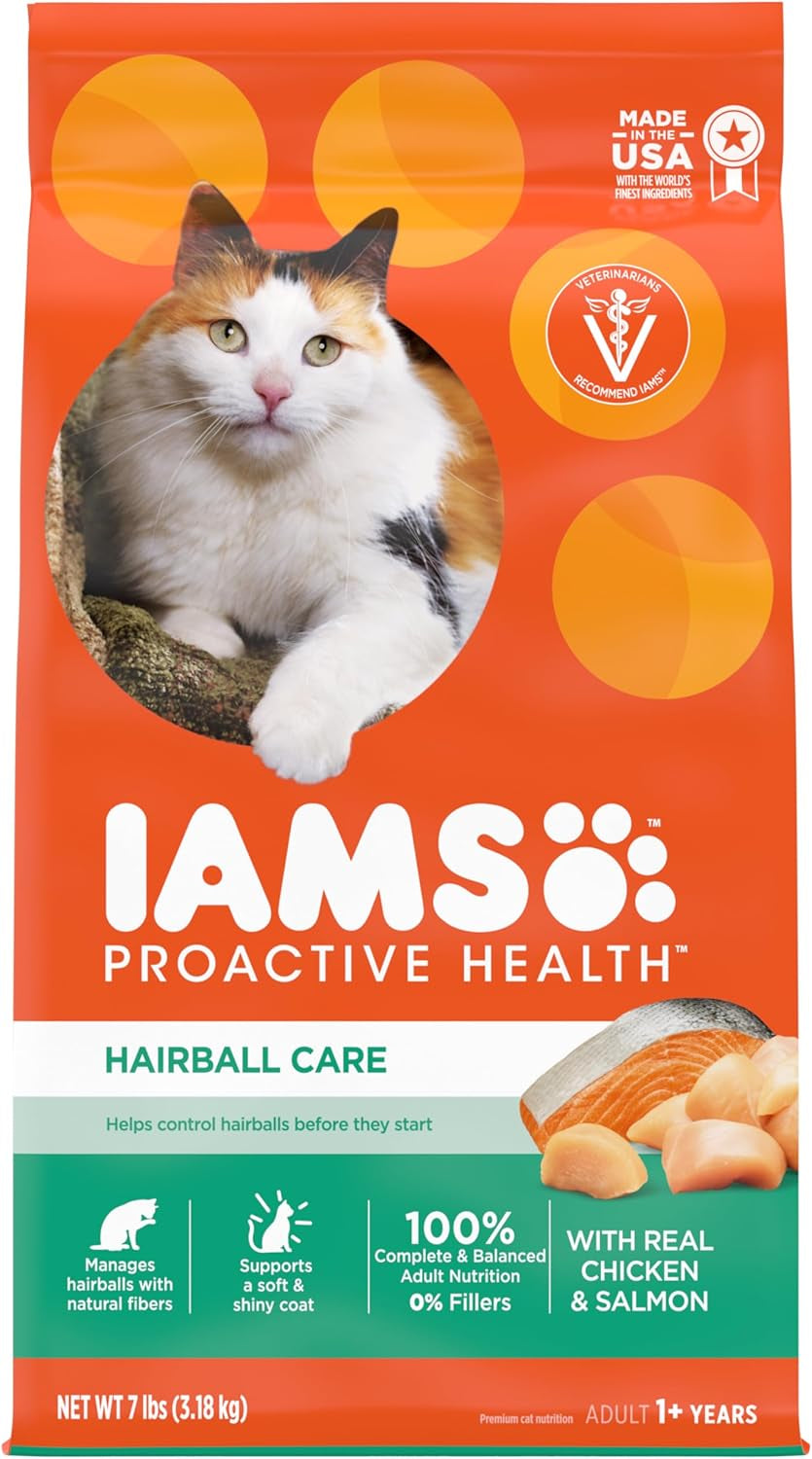 PROACTIVE HEALTH Adult Hairball Care Dry Cat Food with Chicken and Salmon Cat Kibble