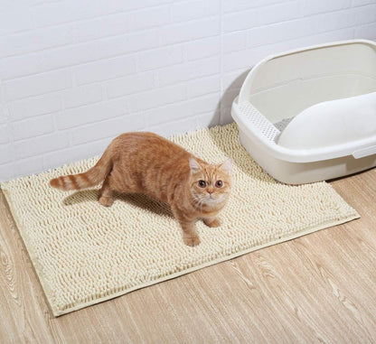 Cat Litter Mat, Cat Kitty Litter Rug with Waterproof Back, Super Soft for Cat's Paws, Machine Washable