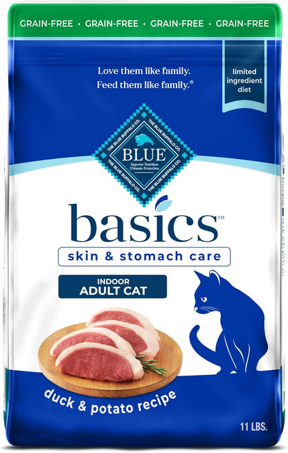 Basics Grain-Free Dry Cat Food, Skin & Stomach Care, Limited Ingredient Diet for Indoor Cats, Turkey & Potato Recipe