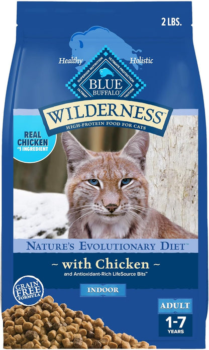 Blue Buffalo Wilderness Nature'S Evolutionary Diet High-Protein, Grain-Free Natural Dry Food for Adult Cats, Chicken