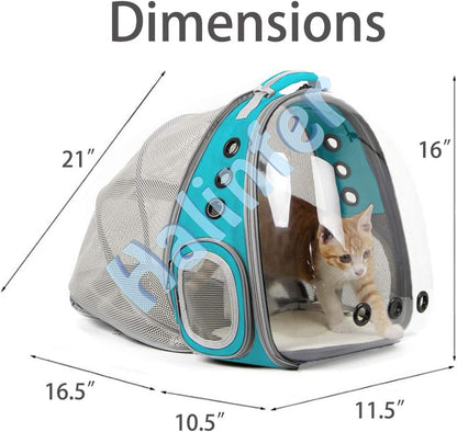 Cat Travel Backpack with Fan, Fit up to 12 Lbs, Space Capsule Astronaut Clear Bubble Window Pet Backpack for Cats