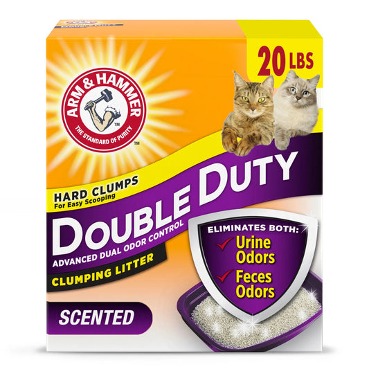 Double Duty Cat Litter, Advanced Odor Control Clumping Cat Litter, Scented, 20 Lbs