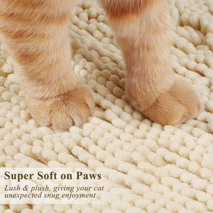 Cat Litter Mat, Cat Kitty Litter Rug with Waterproof Back, Super Soft for Cat's Paws, Machine Washable