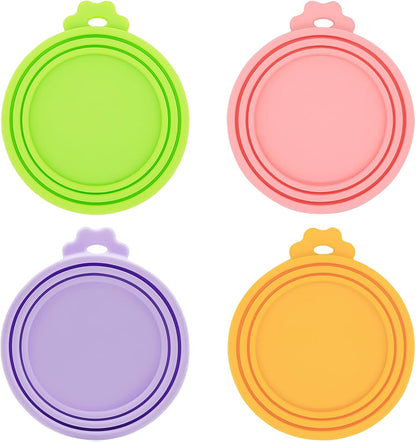 Food Can Lids, 4 Pcs Silicone Pet Food Can Covers for Cat Food, One Can Cap Fit Most Standard Size Cat Food Canned（Multicolor）…