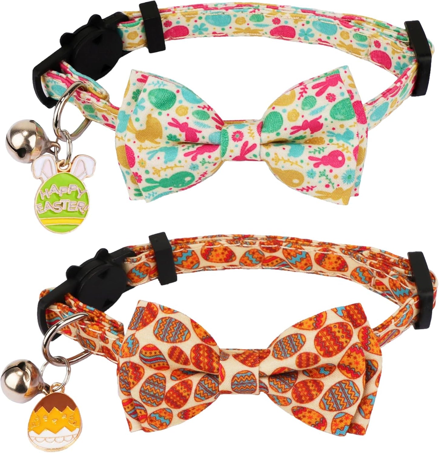 2 Pack Kitten / Cat Collar with Removable Bowtie 