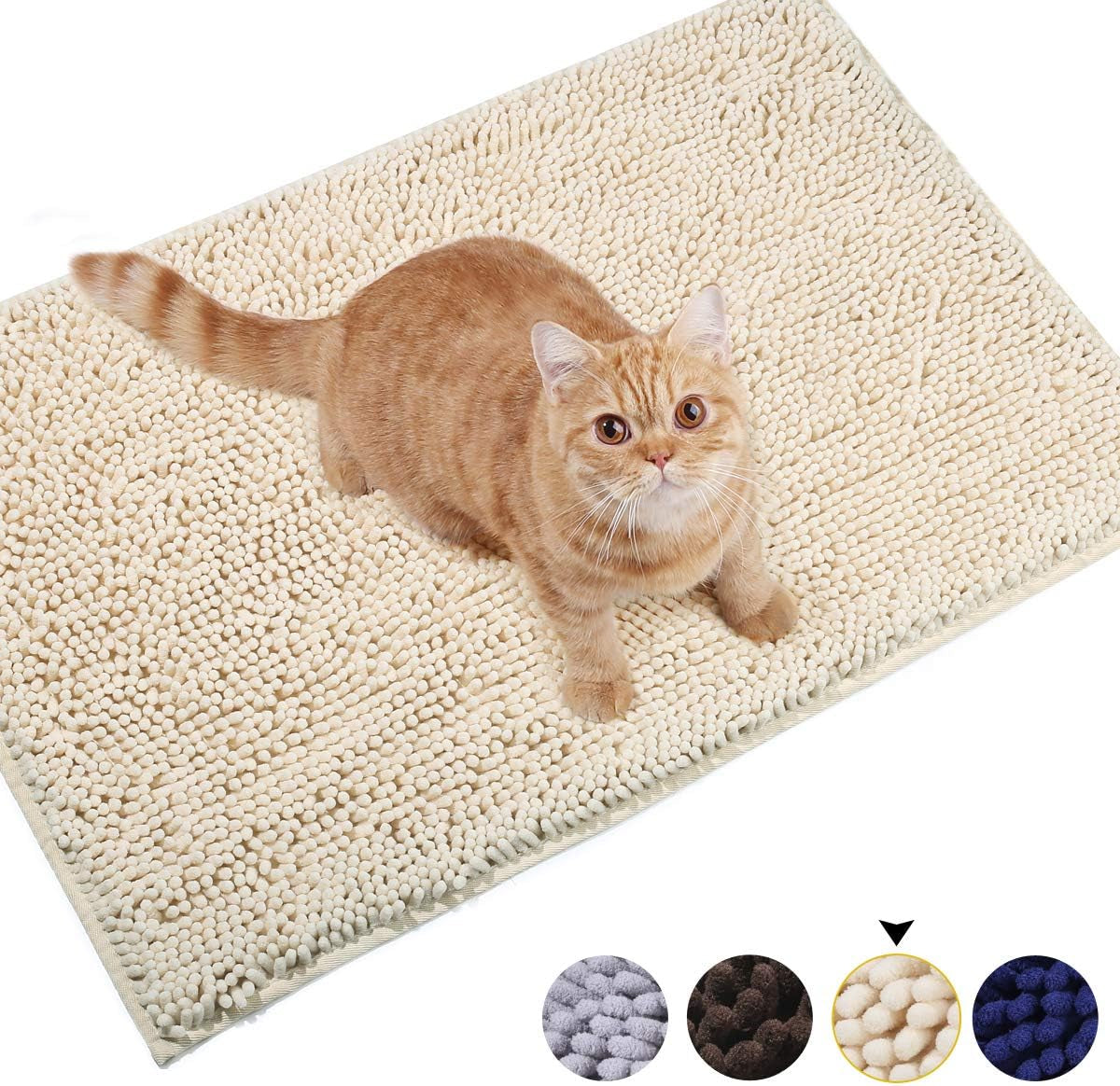 Cat Litter Mat, Cat Kitty Litter Rug with Waterproof Back, Super Soft for Cat's Paws, Machine Washable