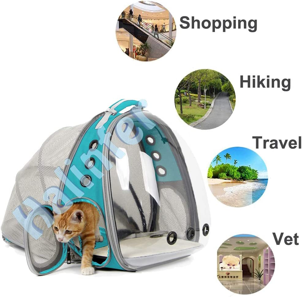 Cat Travel Backpack with Fan, Fit up to 12 Lbs, Space Capsule Astronaut Clear Bubble Window Pet Backpack for Cats