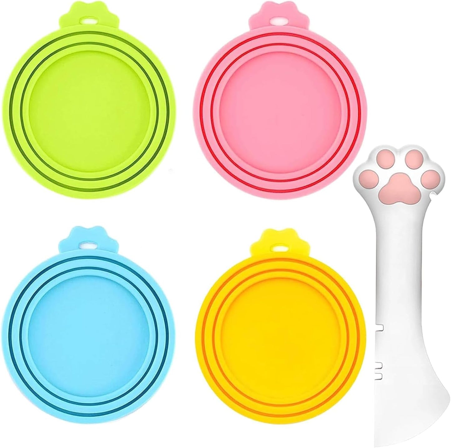 Food Can Lids, 4 Pcs Silicone Pet Food Can Covers for Cat Food, One Can Cap Fit Most Standard Size Cat Food Canned（Multicolor）…